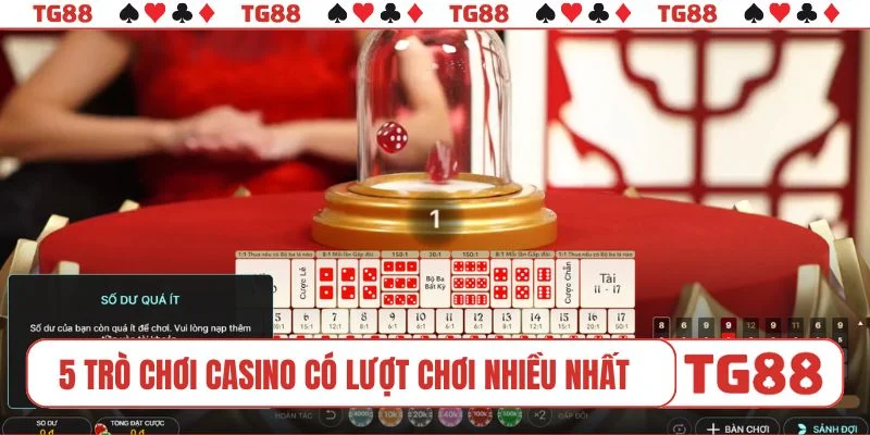 5 trò chơi casino TG88 có lượt chơi nhiều nhất