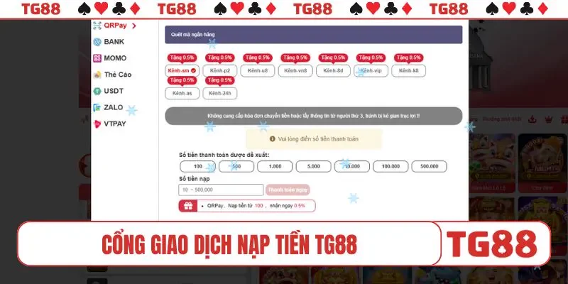 Giới thiệu về cổng giao dịch nạp tiền TG88