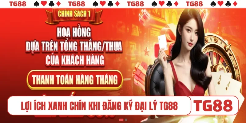 Lợi ích xanh chín khi đăng ký đại lý TG88